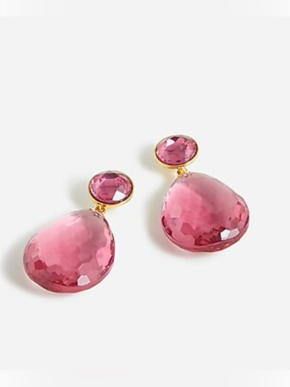🩷NWT🩷 J.Crew Made-in-Italy faceted teardrop crystal earrings - Picture 7 of 8